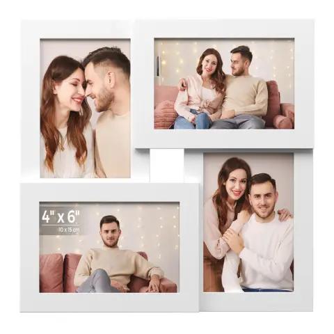 Songmics Photo Frame 4 Window White