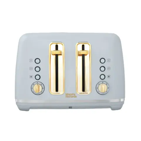 Morphy Richards Accents Gold 4 Slice Toaster, Extra Wide Slots, Ocean Grey - 242046