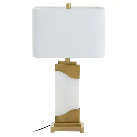 Edith Table Lamp in White Marble and Gold