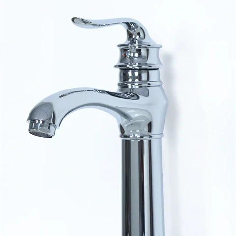 Homary Marve Modern Single Lever Handle Mono Bathroom Tall Basin Mixer Tap in Polished Chrome