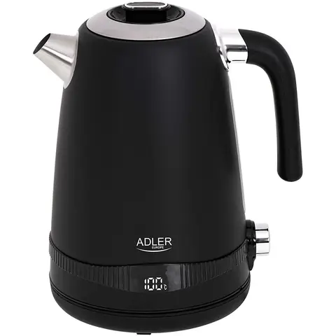 ADLER AD 1295b Wasserkocher 1.7 Liter 1 Stück 2200W LCD-Display Temperaturregelung Schwarz