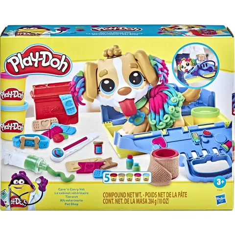 Play-Doh dierenarts set - draagbare dierenarts speelset, meerkleurig