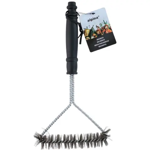 Alpina BBQ Grillborstel - 17 x 30 cm, zwart
