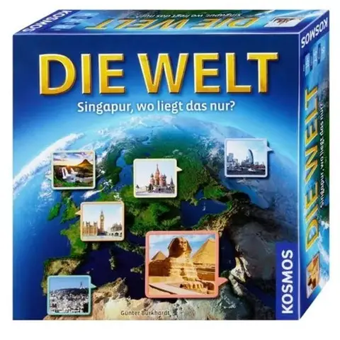 KOSMOS 691882 Die Welt, Geografie Spiel, Familienspiel für 2-6 Spieler, ab 10 Jahre, Weltreise, Europa, Reise um die Welt, Brett, Gesellschaftsspiel