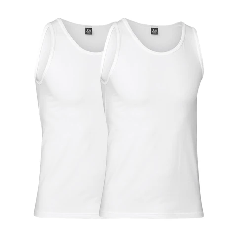JBS GOTS-zertifizierte Baumwoll-Unterhemden mit Rundhalsausschnitt, 2er-Pack, Größe XL