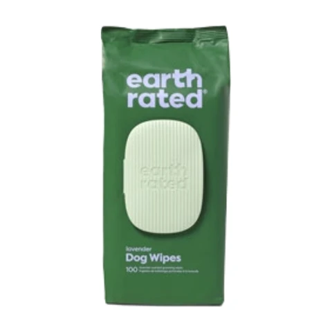 Earth Rated Lot de 100 lingettes pour chiens à la lavande
