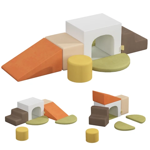 BanaSuper Foam Climbing Blocks for Children, Foam Building Blocks XXL, EN71 Certified & Non-Slip, Children's Montessori Toy, Washable Case for Indoor Fun, Baby Soft Playset (Colourful)