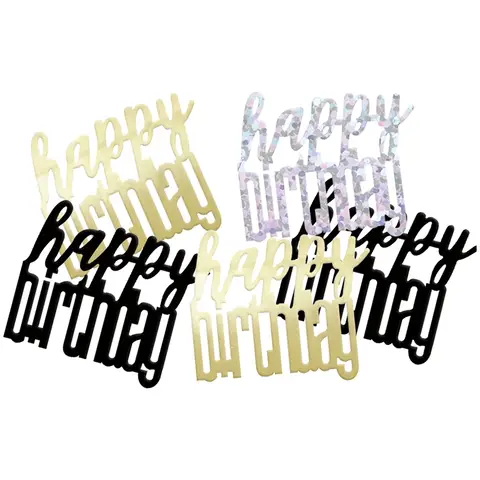 Unique Party Glitz Black Happy Birthday Confetti, 14g, 1 Pack
