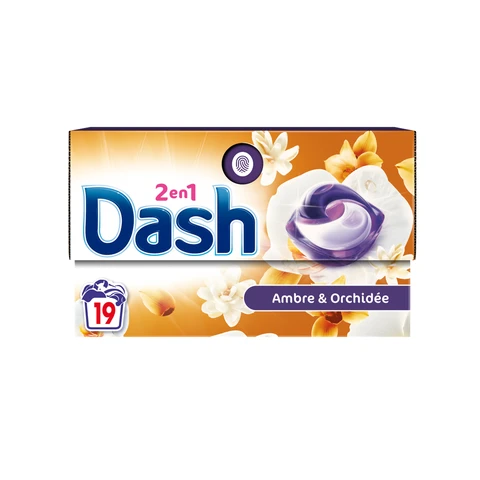 DASH Tablettes 2en1 Ambre et Orchidée 19 doses