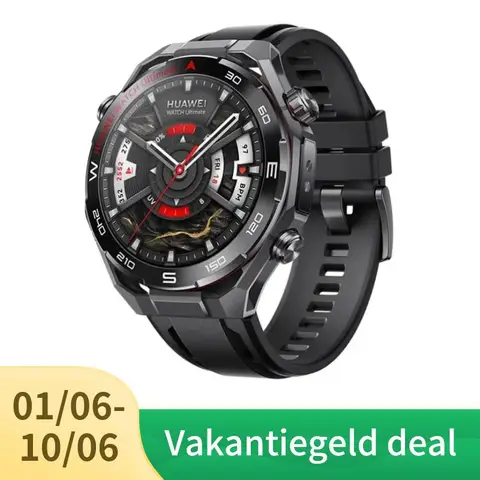 HUAWEI WATCH Ultimate 2 slim horloge, GPS, robuust vloeibaar metaal met saffierglas, 150 m duiktechnologie, sonar-onderwatercommunicatie, gezondheidsmonitoring, zwart