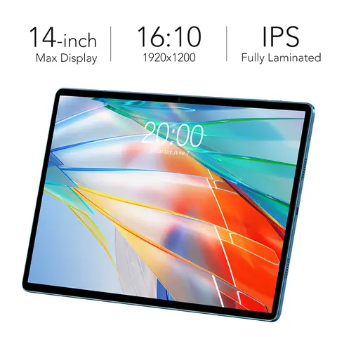 Teclast T70 Tablet 14 Inch 1920*1200 Helio G99 Octa-Core 20GB RAM+256GB ROM,Dual SIM 4G LTE+5GWiFi, 10000mAh/18W, Android 15/TDDI/8MP+13MP/GPS/BT5.2/OTG/Widevine L1,2025
