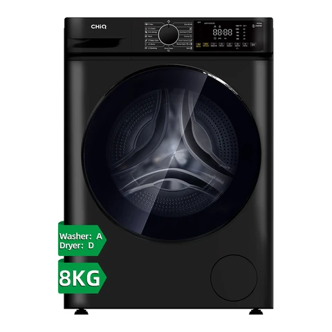 CHiQ JKW85882HB Washer Dryer, 8kg/5kg, 1400 Spin, Black, A/D Rated