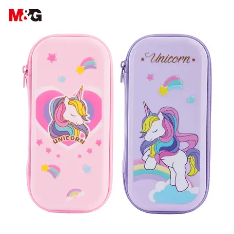 M&G Unicorn Pencil Case, Cute Design Large Capacity Pencil Pouch, Portable Handheld Pencil Bag, School Stationery Organizer for Girls, Office and School, Random Color