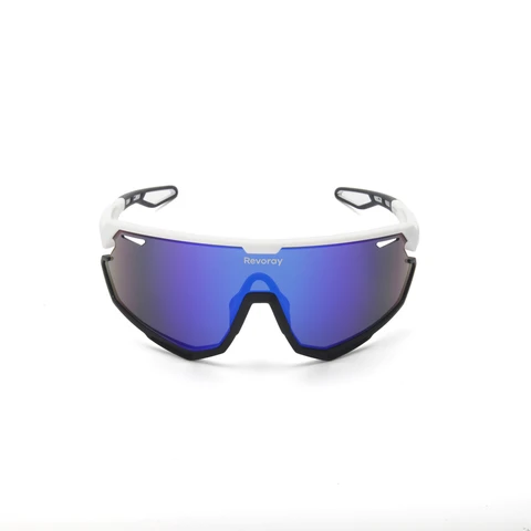 Revoray Fahrradbrille — Hochauflösende Stoßfeste PC-Monoglaslinse, Ultraleichter TR90-Rahmen, UV400-Schutz, Aerodynamisches Design, Professionelle Sport-Sonnenbrille fürs Radfahren, X3-blue