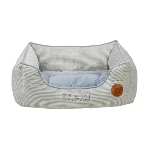 Petface Grey Cord Square Pet Bed Medium