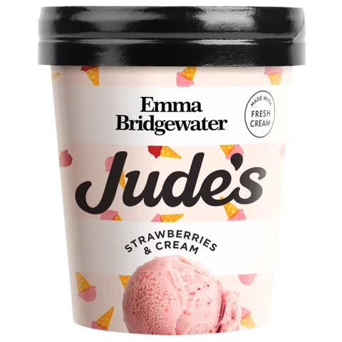 Judes Strawberries/Cr Tub 460ml