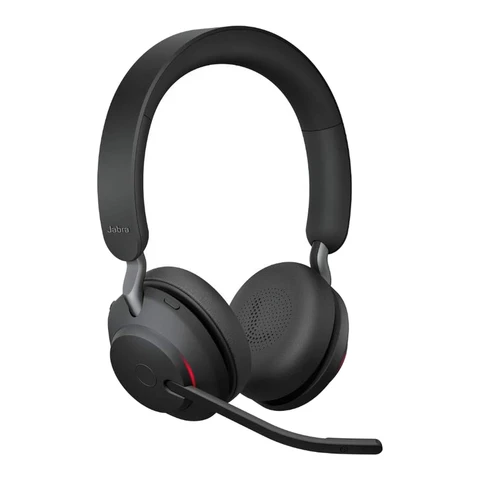 Jabra Evolve2 65 kabelloses PC-Headset, geräuschunterdrückend, UC-zertifizierte Stereo-Kopfhörer mit langer Akkulaufzeit, USB-C-Bluetooth-Adapter, Schwarz
