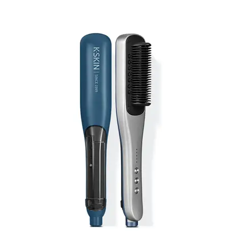 K·SKIN KD880 Peigne/Lisseur à Vapeur, Chauffage Uniforme PTC + Conception de Soin Capillaire Hydratant par Pulvérisation, Coiffage Rapide, Fixe l'Hydratation et Anti-Frisottis, Cheveux Lisses et Souples en un Seul Coup de Peigne