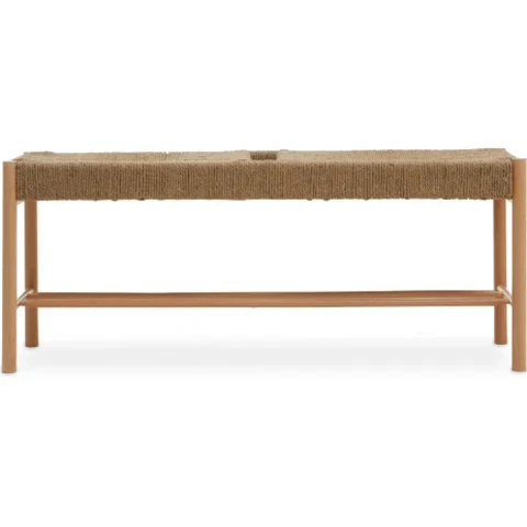 Interiors by Premier Bench Bandar Beech Wood & Hemp Rope Natural