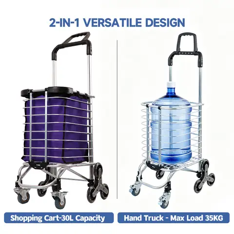 Strong bird 2026 New Premium Foldable Aluminium Alloy Frame Shopping Trolley， European Choice with Adjustable Handle， High Load Capacity & Multi-Functional for Home & Supermarket Shopping, New Year Sale , Top gift picks