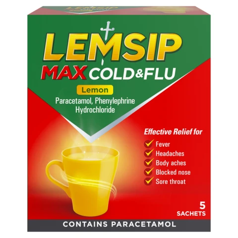 Lemsip Max Cold & Flu Lemon 5 Sachets