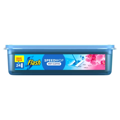 Flash Speedmop Floor Cleaner Wet Cleaning Wipes Wild Orchid 24 Cloths, Multi-Surface