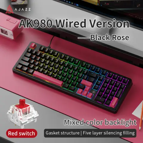 AJAZZ AK980 Clavier gaming mécanique filaire 98%