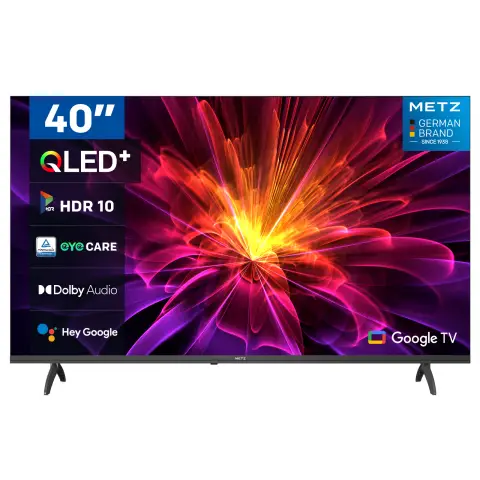 METZ QLED 40 Inch Smart TV FHD, 40MQE7000Z, HDR10, Dolby Audio, Low Blue Light, Google TV, Googlecast,Tuner DVB-T/T2/C/S/S2
