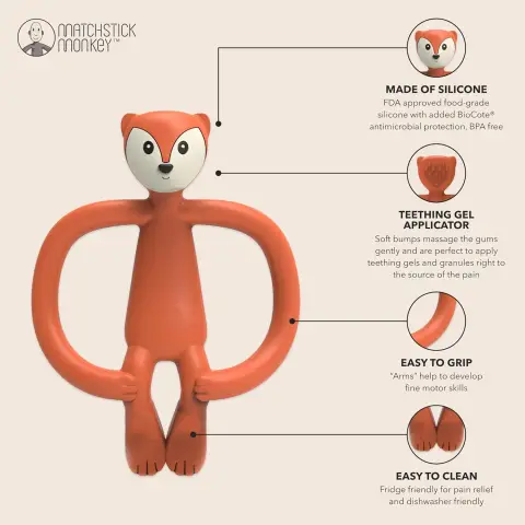 Matchstick monkey Animal Teether Fudge Fox