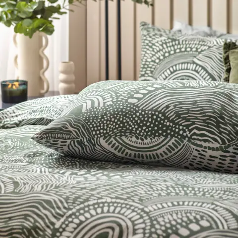 Hoem Duvet Cover Set Nola Olive Double