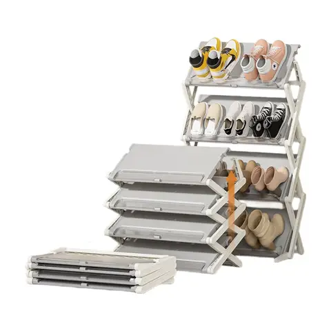 ochama×J.ZAO Expandable Shoe Rack - Heavy-Duty Rust-Resistant Storage Shelf with Slanted Design - No Assembly Required