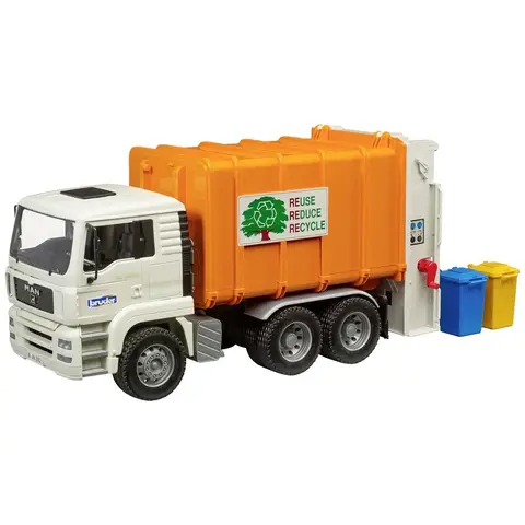 bruder 02772 - Man TGA Müll LKW Hecklader - 1:16 Fahrzeuge, Müllauto, Müllabfuhr, Müllwagen, Spielzeug ab 3 Jahren