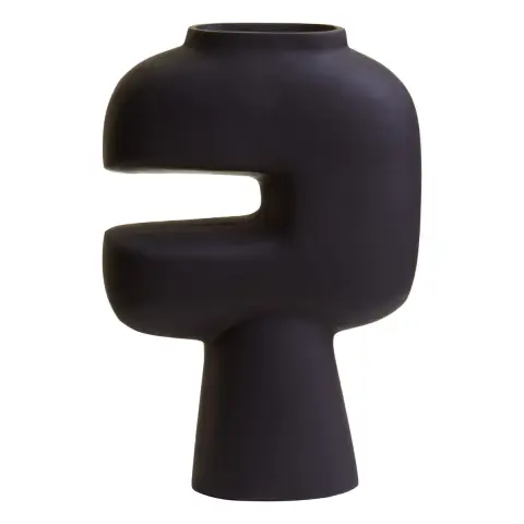 Hapax Abstract Small Black Vase