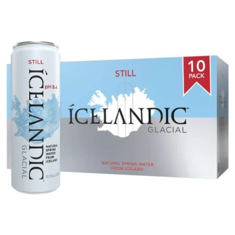 ICELANDIC GLACIAL Natural Mineral Water - Can 10 x 330ml