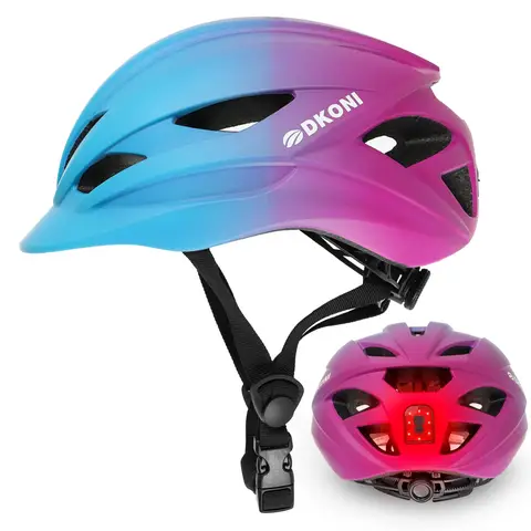 DKONI HS-086 Adult Bicycle Helmet with Light
Blue-Purple L 58-61cm