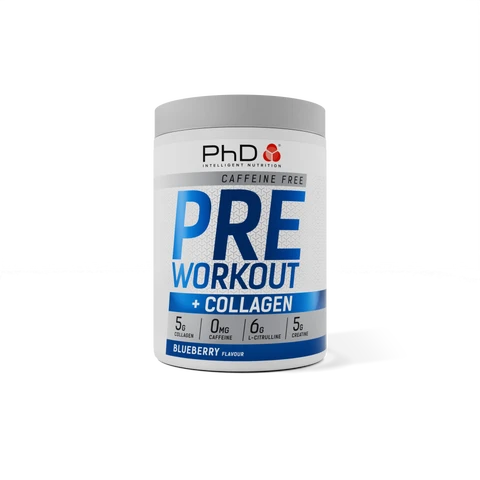 PhD Pre Workout Non-Stim Pre-Workout Energy Support Powder Blueberry Flavour - 490g