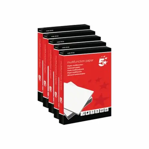 5 Star A4 Copier Paper 75gsm White Ream-Wrapped (Pack of 2500)