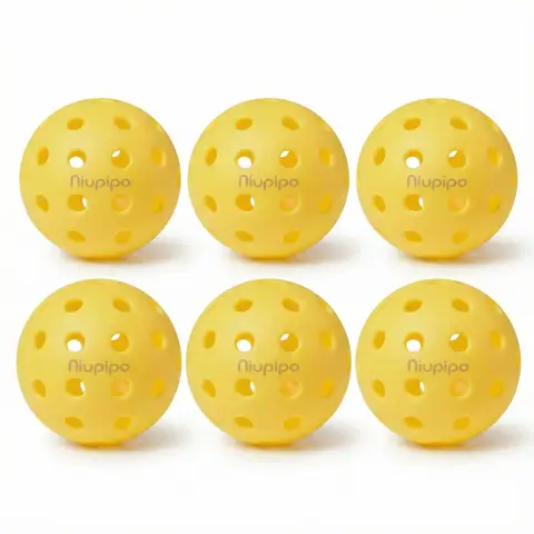 NIUPIPO 6-Pack Outdoor Pickleball Set – High-Quality Durable, 74mm Diameter, TPE Material, Suitable for All Weather Conditions