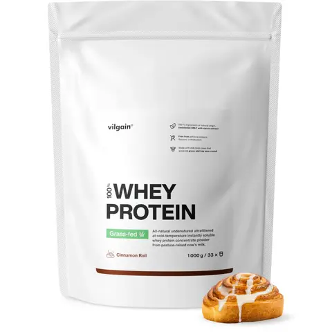 Vilgain Grass Fed Whey Protein Cinnamon Protein Nutrition Roll Flavour - 1000g