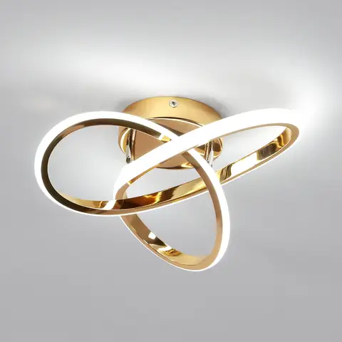 Goeco LED-Deckenleuchte 30W 3375LM Gold mit Blumendesign 6500K Kaltweiß für Wohnzimmer Schlafzimmer Küche Flur