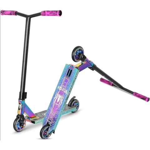 VOKUL K1 Pro Trottinette de Tricks | Trottinette de Cascades, pour Enfants à Partir de 8 Ans, Adolescents, Adultes - Meilleure Trottinette de Cascades Freestyle Niveau Débutant pour Garçons, Filles - Trottinette Freestyle Skate Park Street (Neo)