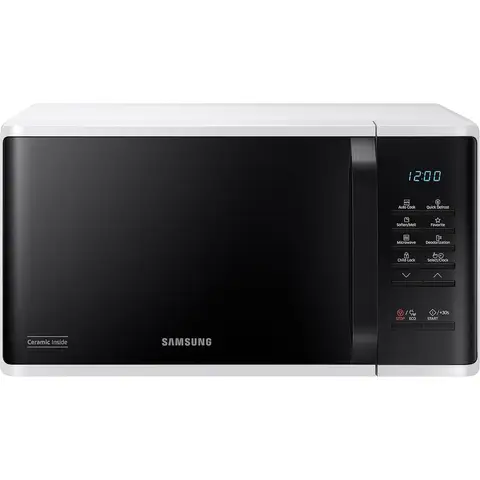 Samsung 23L Solo Microwave, Triple Distribution System, 800W, White & Black - MS23K3513AW/EU