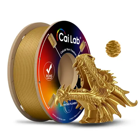 CAILAB PLA Silk 3D Printer Filament, Single Color - Gold