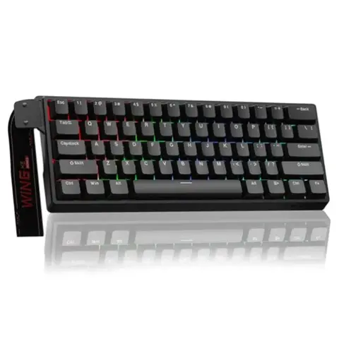 AULA WIN60HE 60% Gaming Wired Keyboard, Magnetic Switch Hot Swappable, Adjustable Actuation Rapid Trigger Mode, 8000 Hz Polling Rate, RGB Small Keyboard 60 Percent Compact Design for PC - Black/Graywood Magnetic Switch