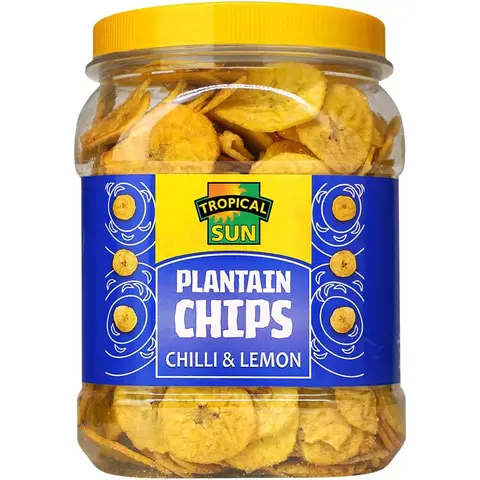 Tropical Sun Plantain Chips Chilli Lemon   450g