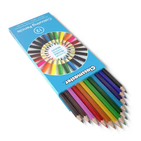 Classmaster Colouring Pencils in 12 Assorted Colours, Pack of 12