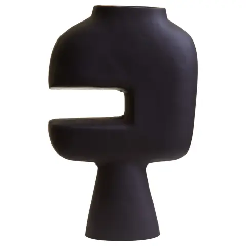 Hapax Abstract Large Black Vase