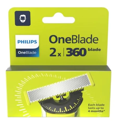 Philips QP420/50 - OneBlade 360 Replacement Blade - For Face, 2 Pack, Easy Installation, Long-lasting Sharpness