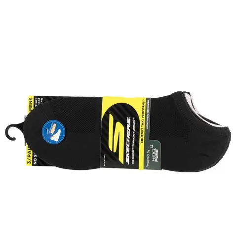 Skechers Mikrofaser 3er-Pack Herrensocken – Schwarz 41-46