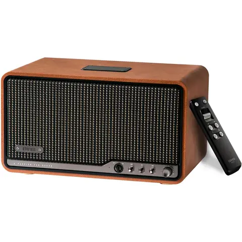 Edifier S300 haut-parleur de table Hi-Fi, audio Hi-Res LDAC, multiroom sans fil et mise en stéréo, puissance 80 W, compatible AirPlay 2, Bluetooth 5.4, entrées USB-C et AUX, design rétro avec télécommande